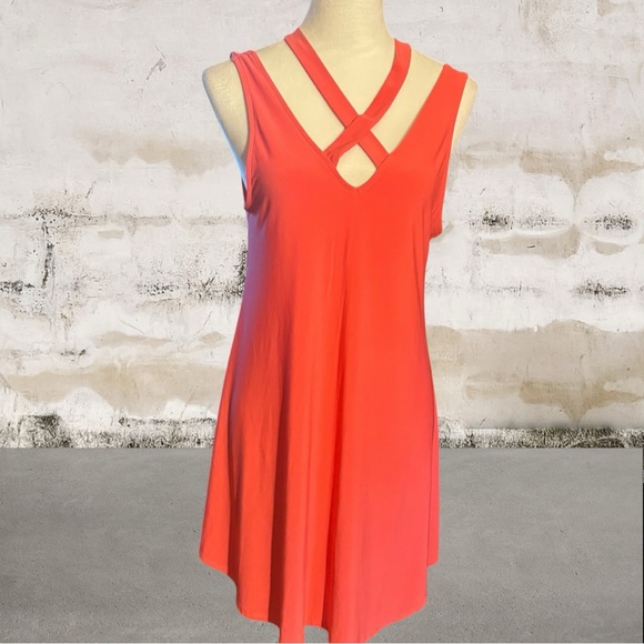 Weekend Women's Spiced Coral Sleeveless Mini Dress Size Medium - Picture 2 of 6